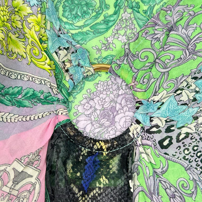 VERSACE ヴェルサーチェ ABD40003 マルチカラーバロッコメデューサ柄シルクワンピース ワンピース