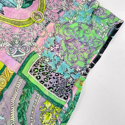 VERSACE ヴェルサーチェ ABD40003 マルチカラーバロッコメデューサ柄シルクワンピース ワンピース