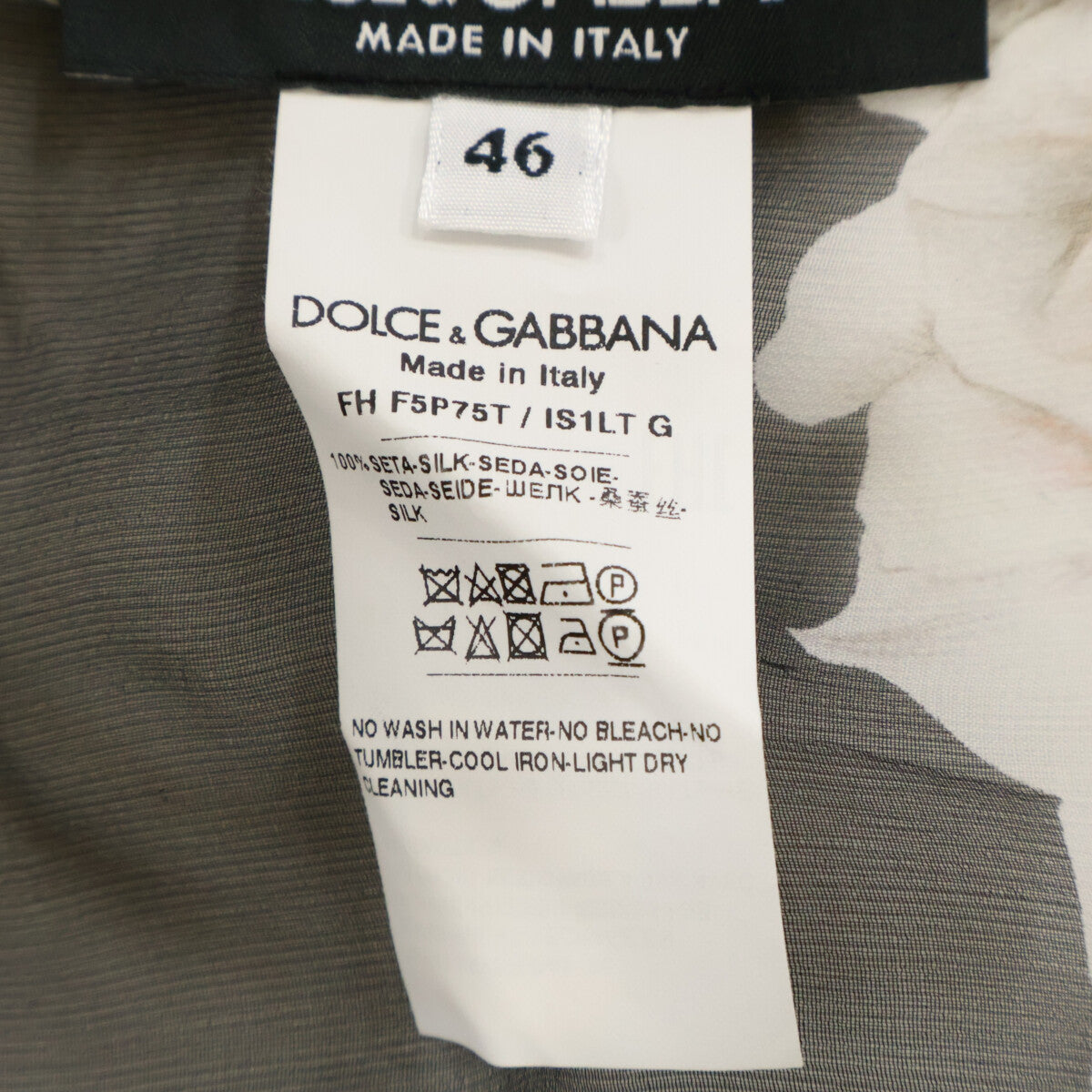 DOLCE&GABBANA ドルチェアンドガッバーナ 【美品/国内正規】F5P75T/IS1LT フラワープリント シルク ブラウス トップス