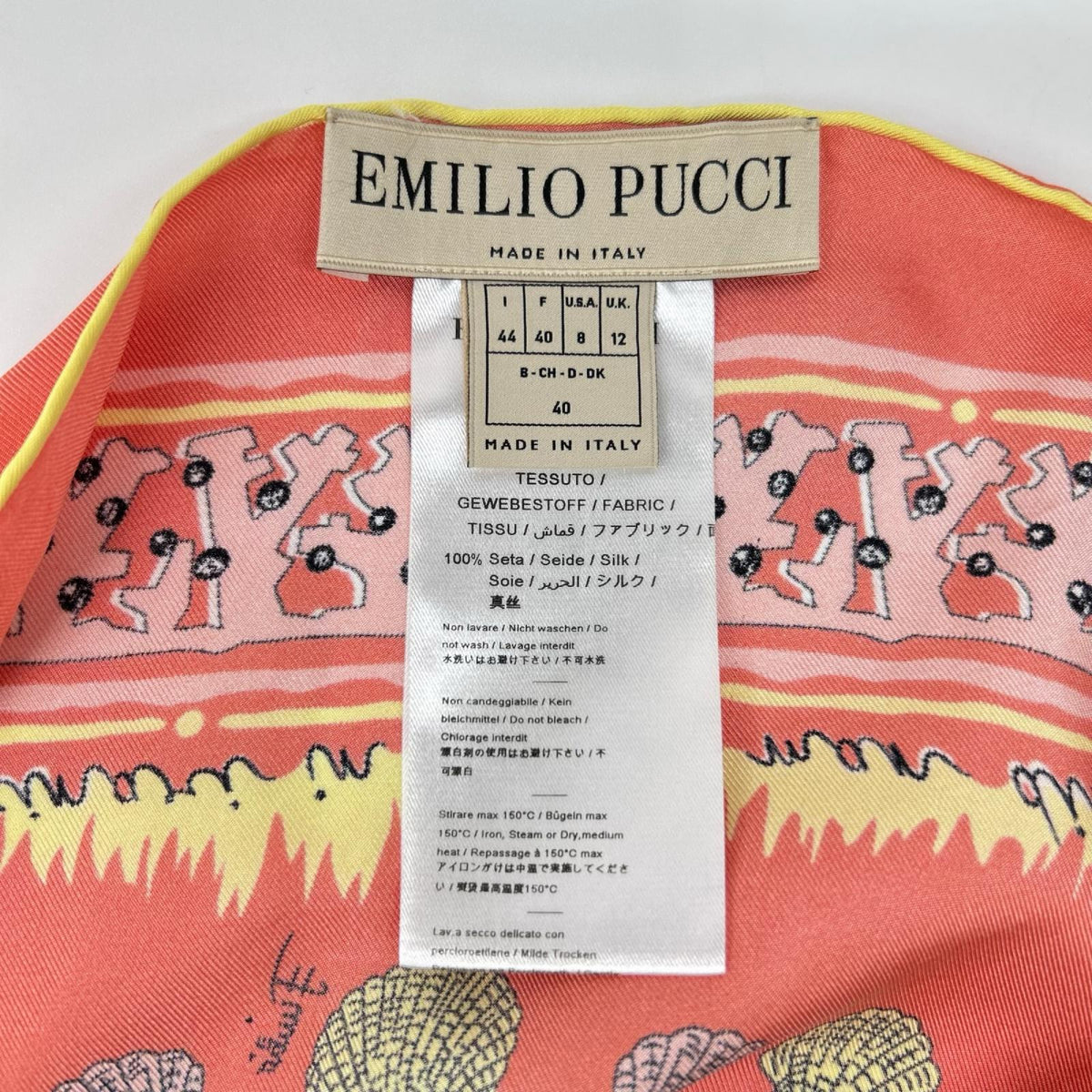 EMILIO PUCCI エミリオプッチ 1HWL97 ピンク シェルプリントスカーフワンピース ワンピース