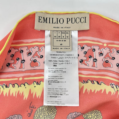 EMILIO PUCCI エミリオプッチ 1HWL97 ピンク シェルプリントスカーフワンピース ワンピース