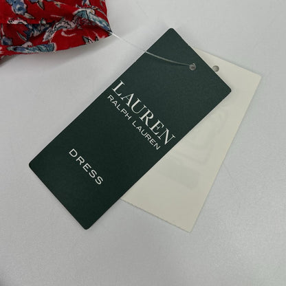 LAUREN RALPH LAUREN ローレン ラルフローレン レッドフラワープリント カシュクールL/Sワンピース ワンピース