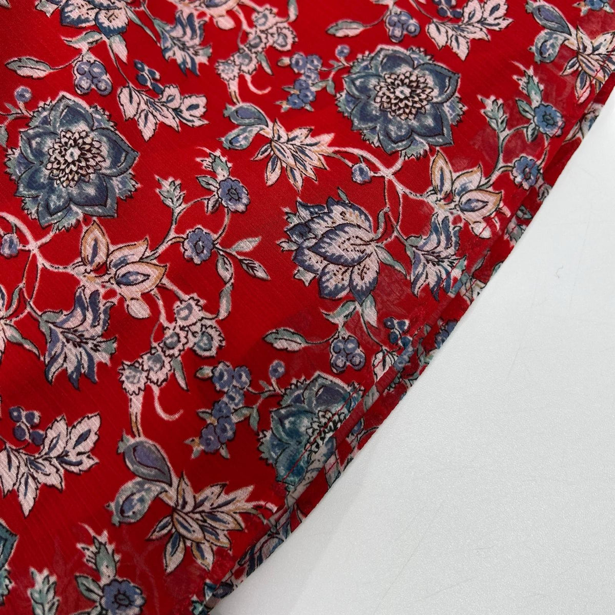 LAUREN RALPH LAUREN ローレン ラルフローレン レッドフラワープリント カシュクールL/Sワンピース ワンピース