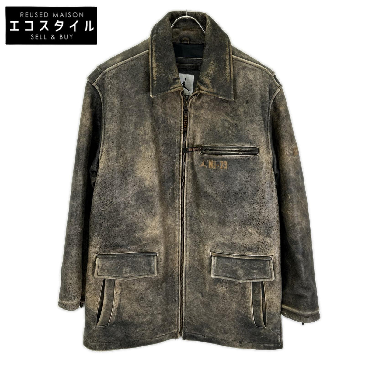 NIKE ナイキ 90s 920220 カーキ MJ-23 レザー ライダースジャケット ジャケット