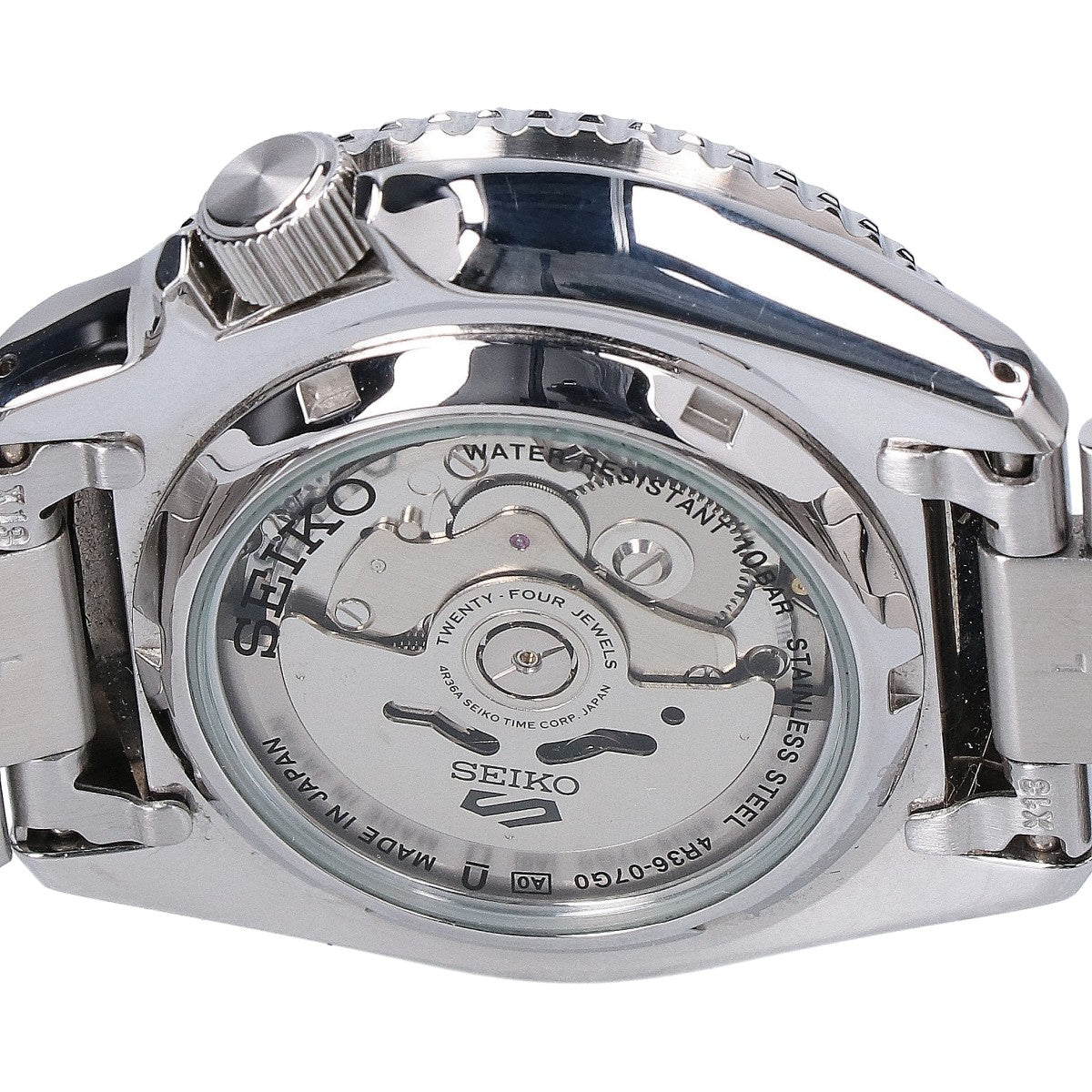 SEIKO セイコー 【美品】SBSA001 4R36 5スポーツ SKX series デイデイト シースルーバック 自動巻き 腕時計