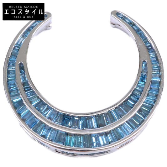 GSTV Like new K18WG 0.80ct K18WG treated blue diamond 0.80ct horseshoe pendant top