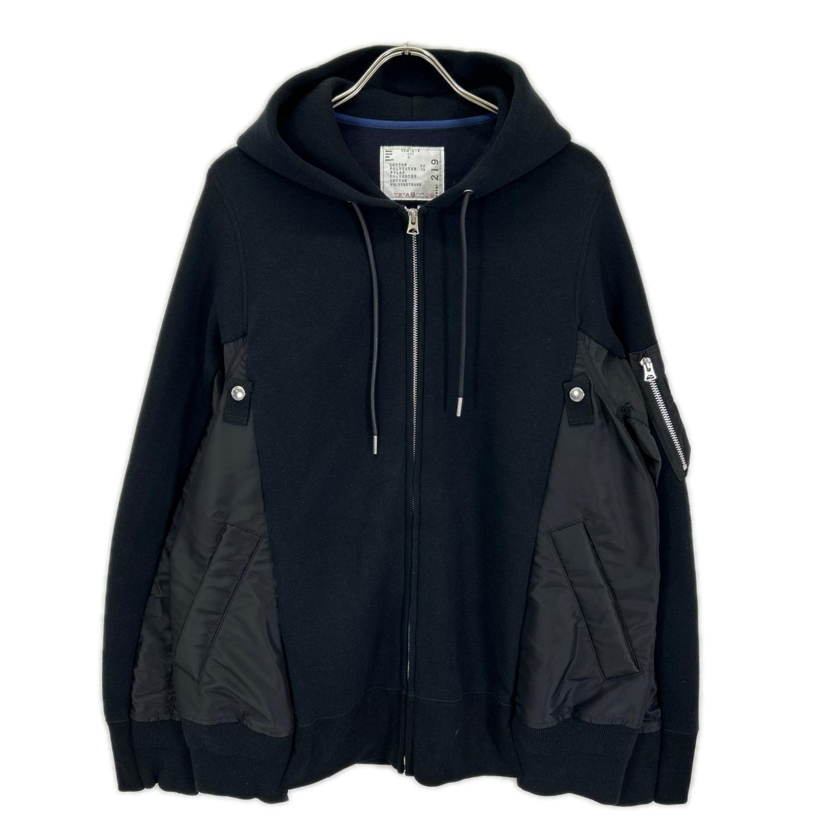 sacai サカイ SCM-219 Sponge Sweat x Nylon Twill Hoodie トップス