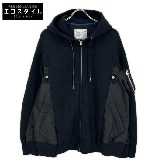 sacai サカイ SCM-219 Sponge Sweat x Nylon Twill Hoodie トップス