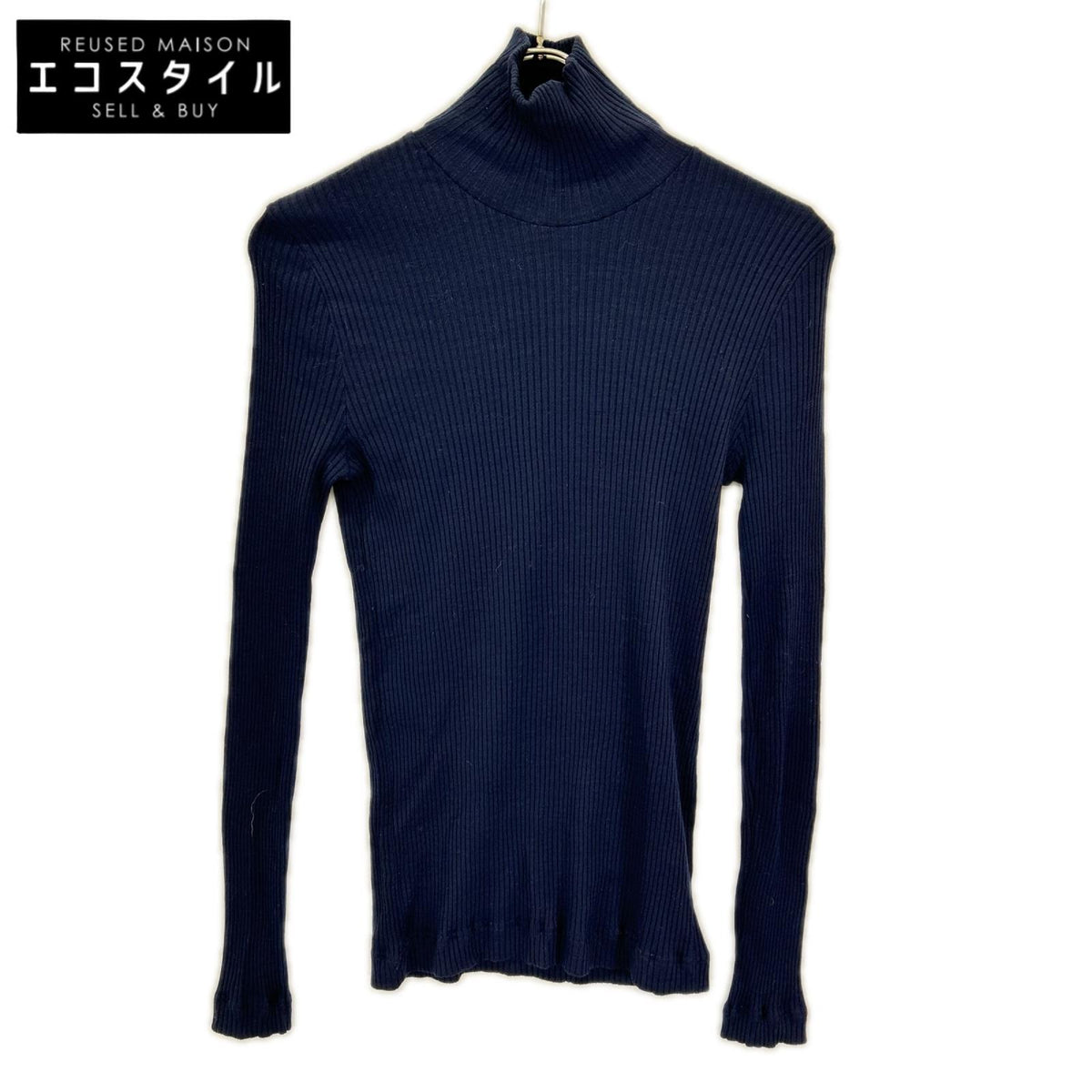 DRIES VAN NOTEN ドリスヴァンノッテン ネイビー ハイネックリブニット トップス