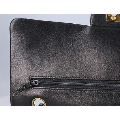 CHANEL シャネル A01112 5番台 ラムスキン ダブルフラップ マトラッセ25 チェーン ショルダーバッグ