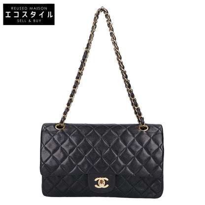 CHANEL シャネル A01112 5番台 ラムスキン ダブルフラップ マトラッセ25 チェーン ショルダーバッグ