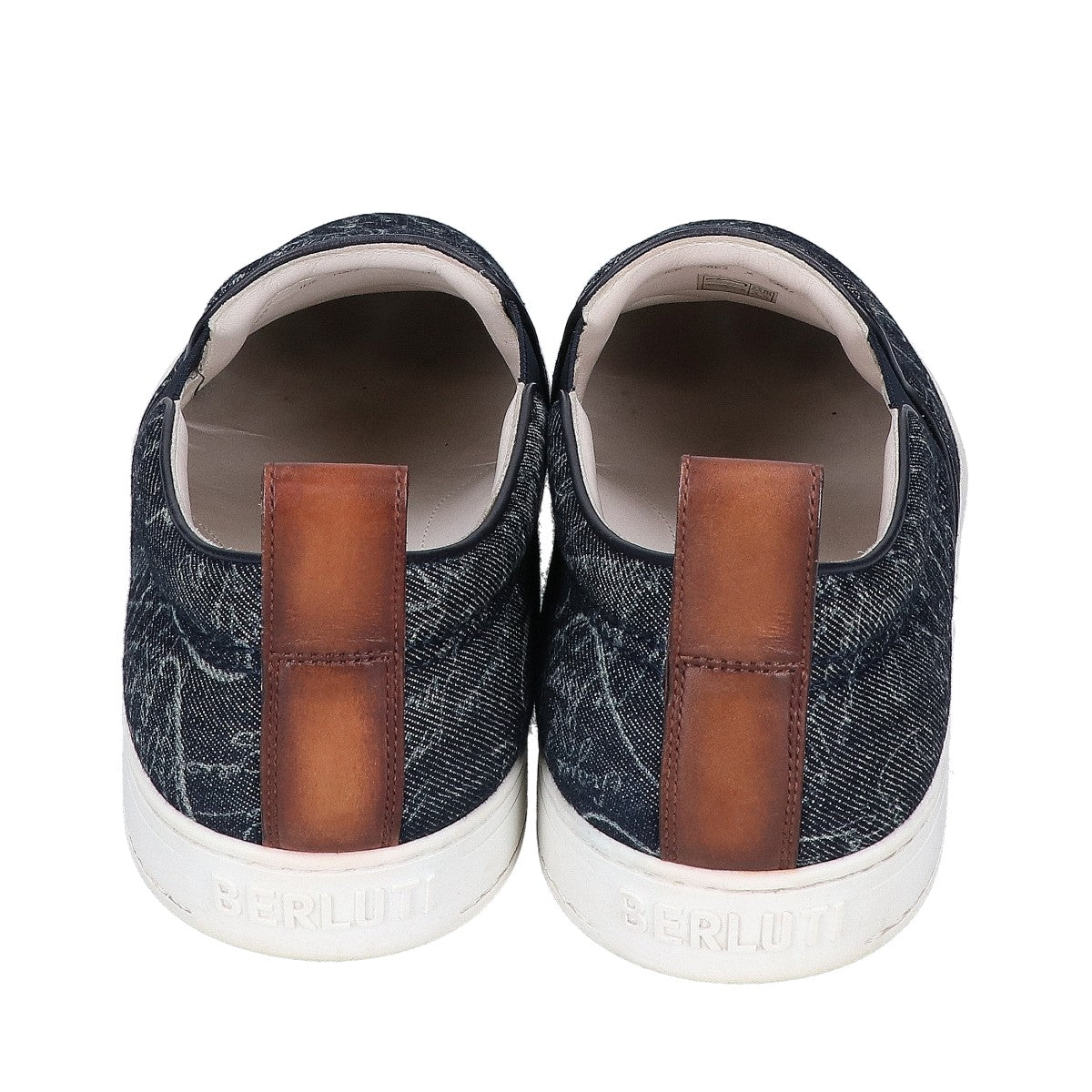 berluti ベルルッティ プレイタイムスクリットデニムカリグラフィ スリッポンスニーカー シューズ