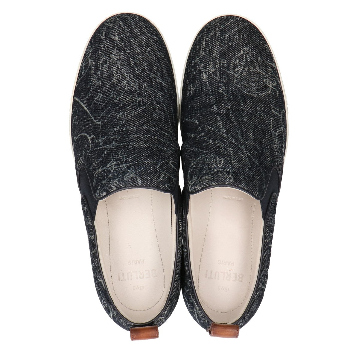 berluti ベルルッティ プレイタイムスクリットデニムカリグラフィ スリッポンスニーカー シューズ