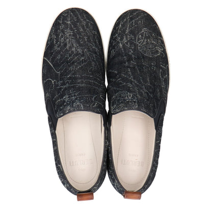 berluti ベルルッティ プレイタイムスクリットデニムカリグラフィ スリッポンスニーカー シューズ