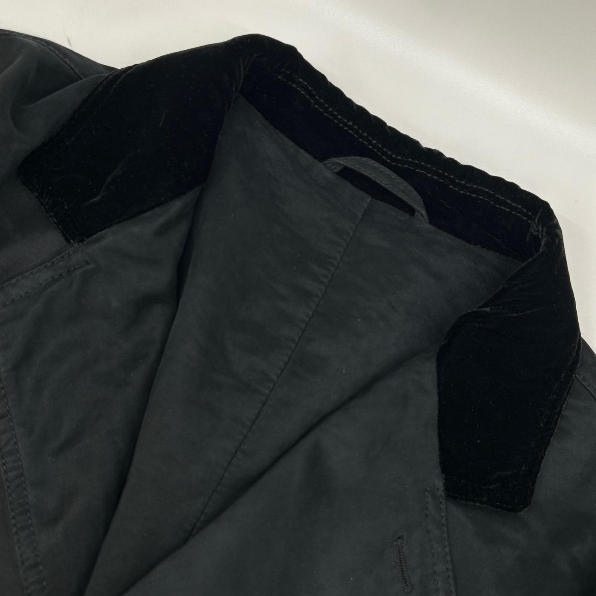 GIORGIOARMANI ジョルジオアルマーニ BG2314 黒タグ ベロア切り替え襟テーラードジャケット ジャケット