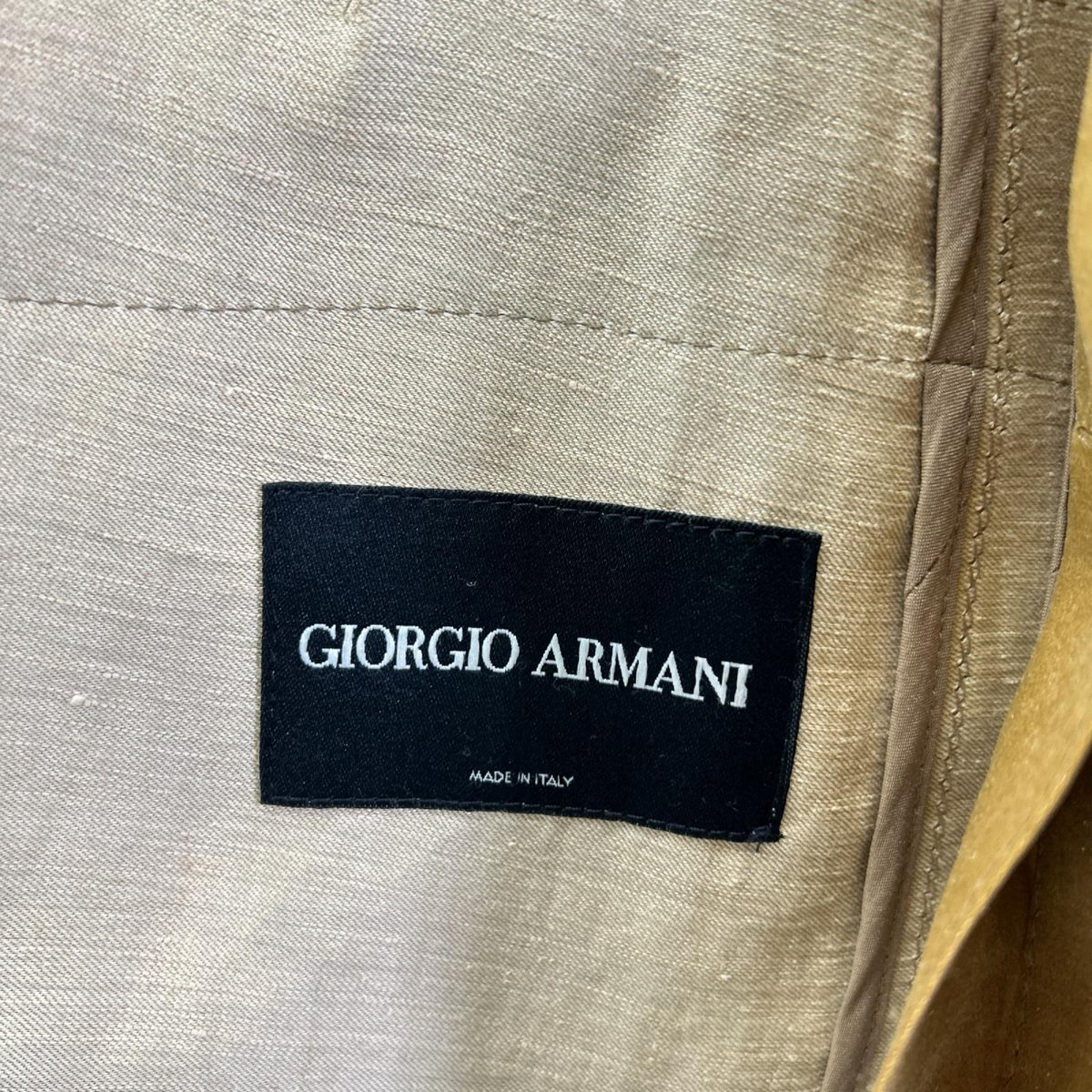 GIORGIOARMANI ジョルジオアルマーニ BG0617 黒タグ レザー切り替え襟サテンテーラードジャケット ジャケット