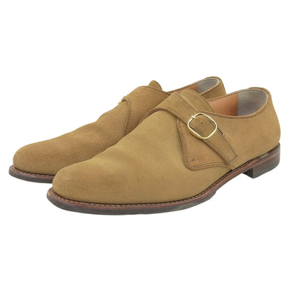 SCOTCH GRAIN スコッチグレイン 美品 シングルモンク スエード プレーントゥシューズ メンズ ベージュ系 5397 シューズ