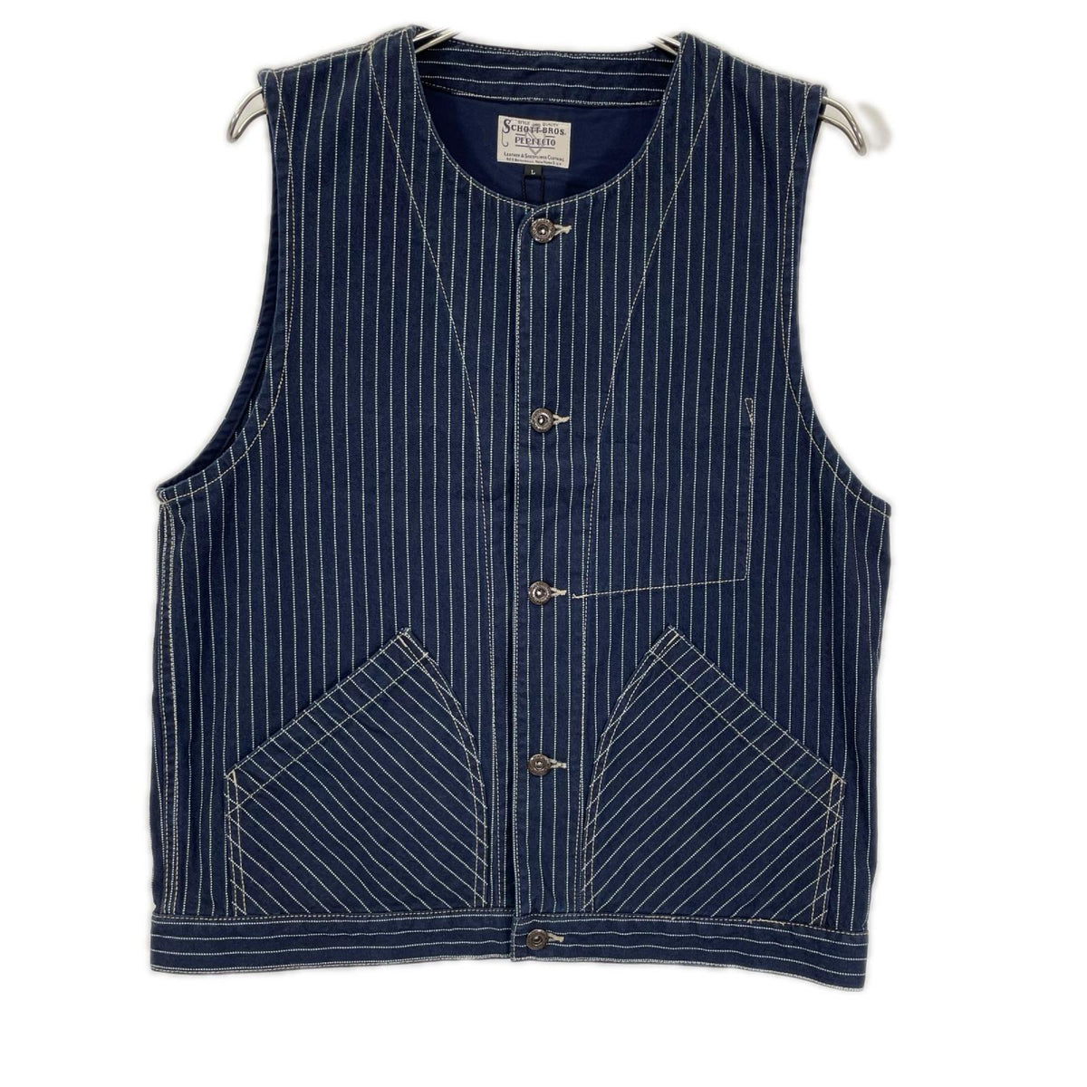 schott ショット 3122067 ネイビー OLD HICKORY DENIM VEST ベスト