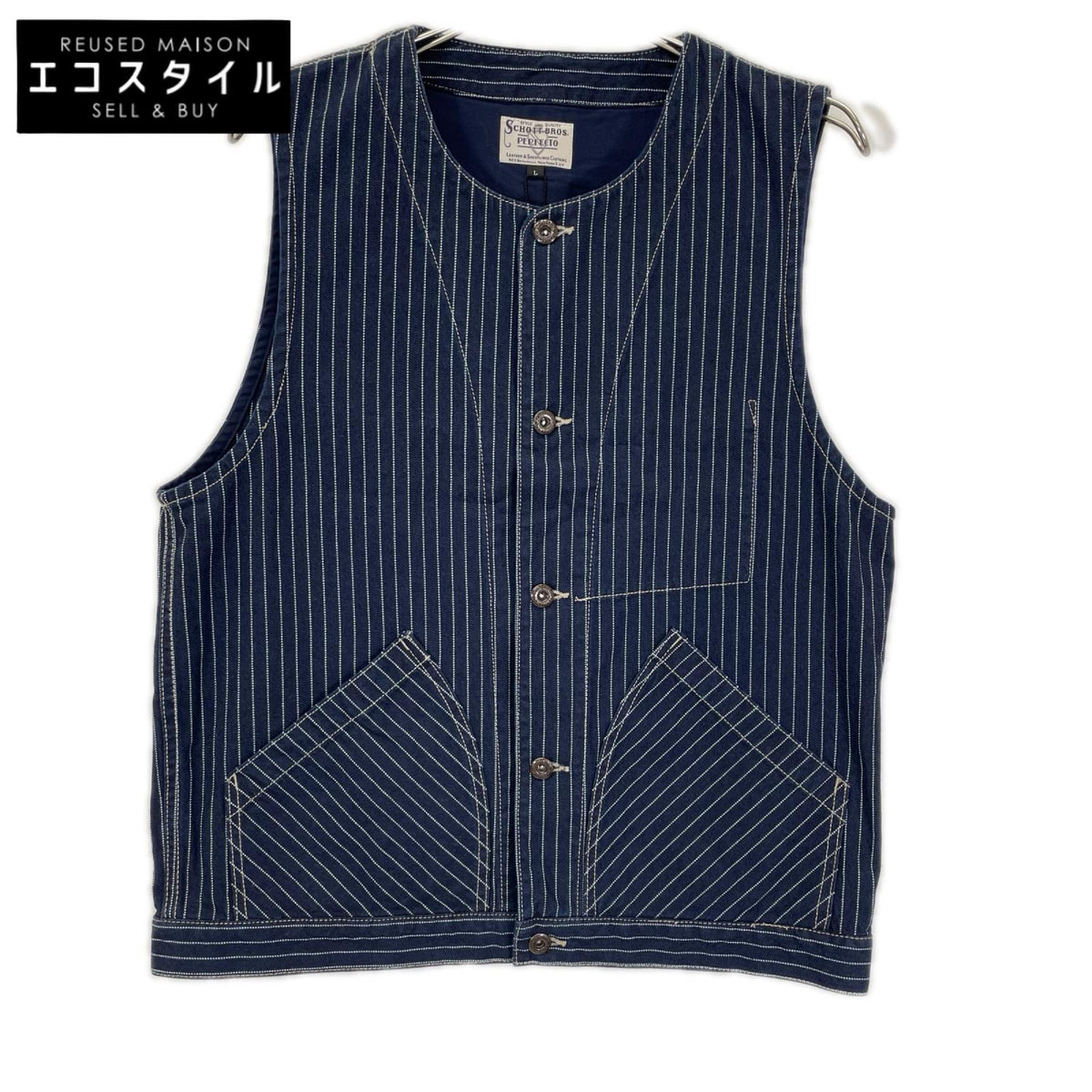 schott ショット 3122067 ネイビー OLD HICKORY DENIM VEST ベスト