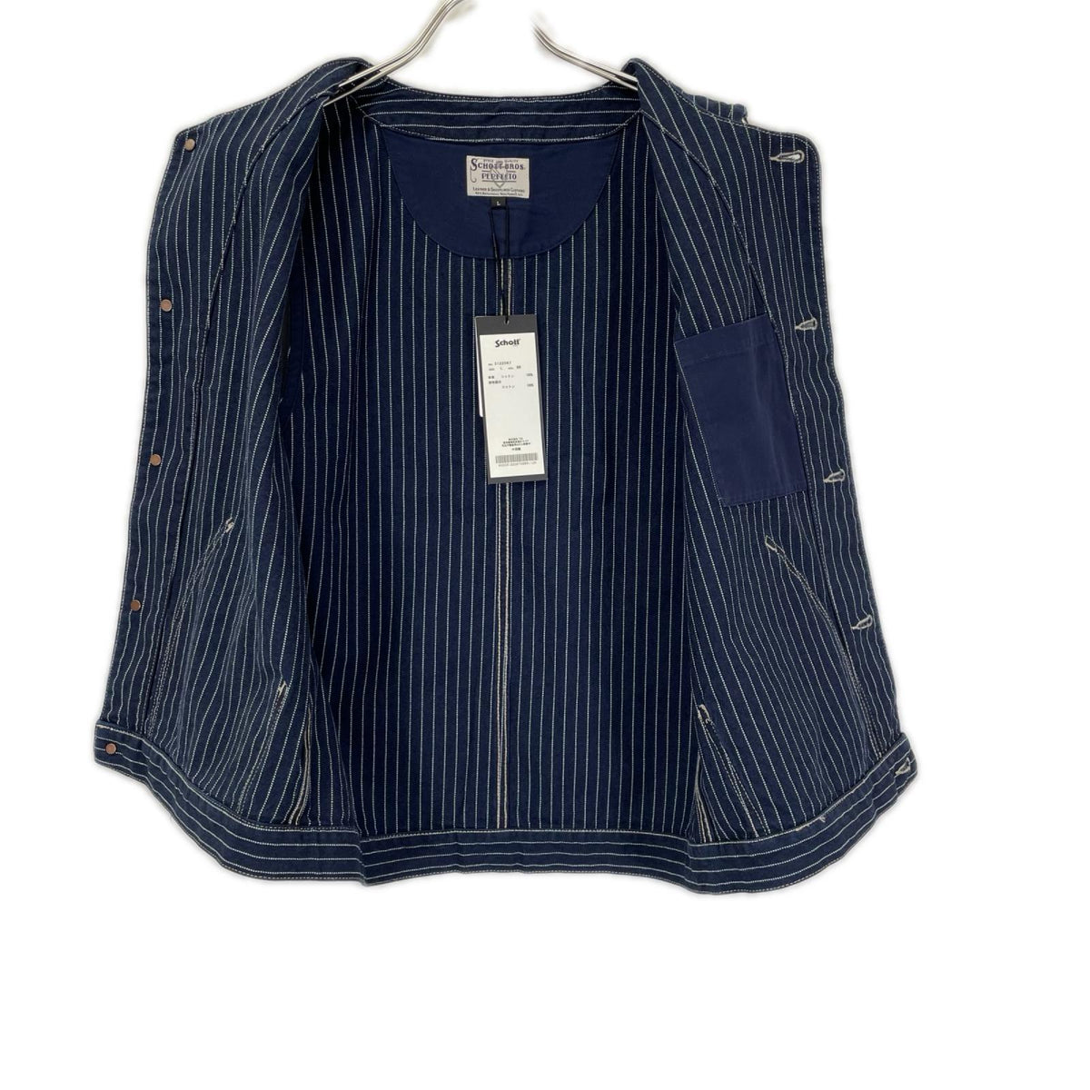 schott ショット 3122067 ネイビー OLD HICKORY DENIM VEST ベスト