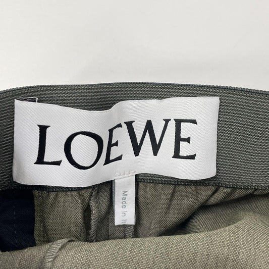 LOEWE ロエベ S359Y04XGS カーキ ウール トラウザーズパンツ ボトムス