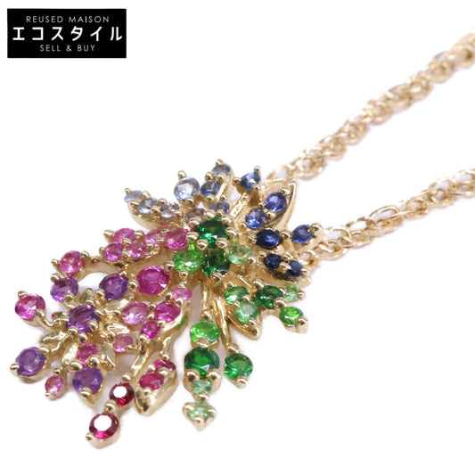 GSTV ジーエスティーブイ 新品同様 MARIデザイン K18YG 0.46ct/DG0.1ct/G0.1ct/A0.1ct/R0.07ct ネックレス