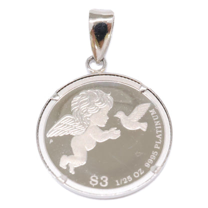 GSTV ジーエスティーブイ 【新品同様】TUVALU 2022 1/25oz 9995 PLATINUM ツバルエンジェル コイン ペンダントトップ