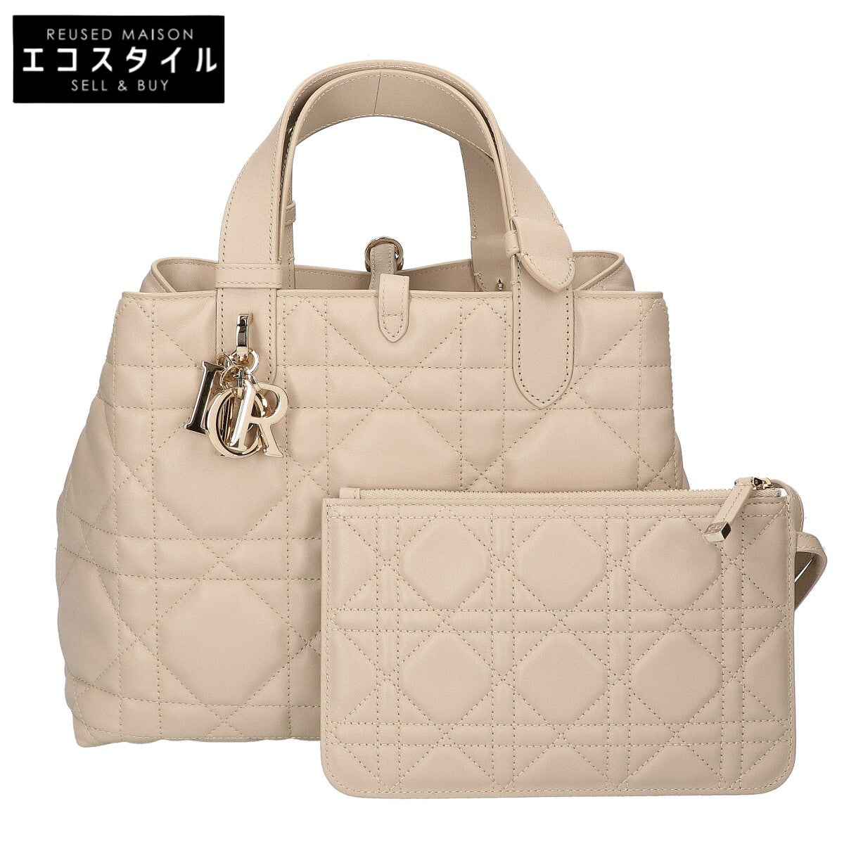 Christian Dior クリスチャンディオール 新品同様 M2821 Dior Toujours マクロカナージュ カーフスキン ミディアム ハンドバッグ