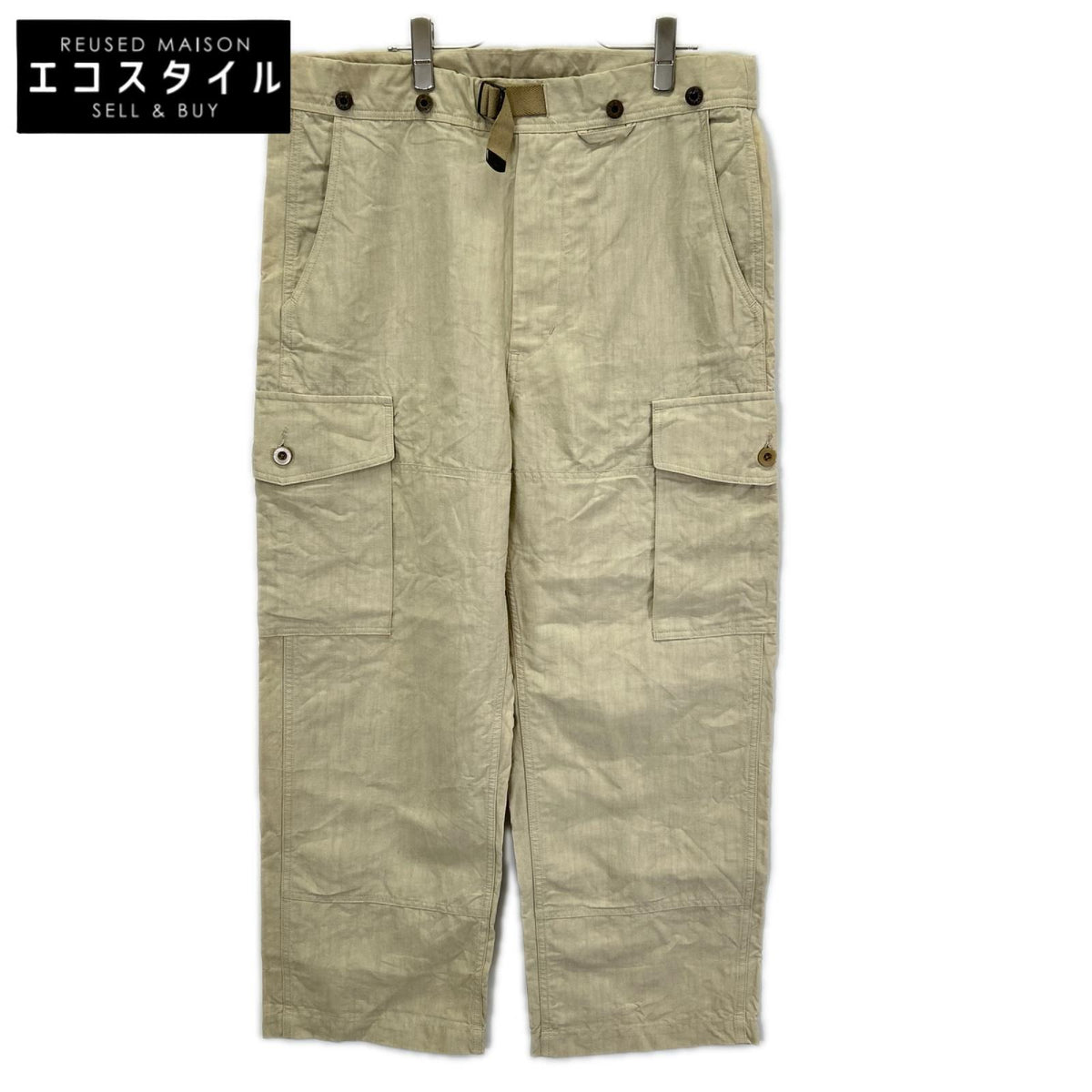 NIGEL CABOURN ナイジェルケーボン 8040ー00ー50007 リネン ワイドカーゴパンツ ボトムス