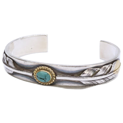 WASHIMITARO 鷲見太郎 M plain bangle 12mm 6x8 K18 cup turquoise 6x8 S feather K18 top 01 S feather K18 top 02 フェザー ターコイズ バングル