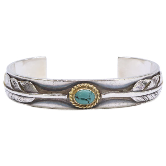 WASHIMITARO 鷲見太郎 M plain bangle 12mm 6x8 K18 cup turquoise 6x8 S feather K18 top 01 S feather K18 top 02 フェザー ターコイズ バングル
