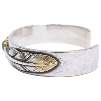 WASHIMITARO 鷲見太郎 M plain bangle 12mm 6x8 K18 cup turquoise 6x8 S feather K18 top 01 S feather K18 top 02 フェザー ターコイズ バングル
