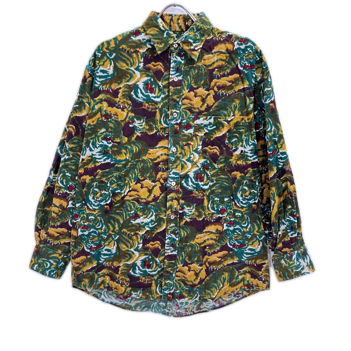 KENZO ケンゾー 虎/タイガー総柄プリントコーデュロイシャツ トップス