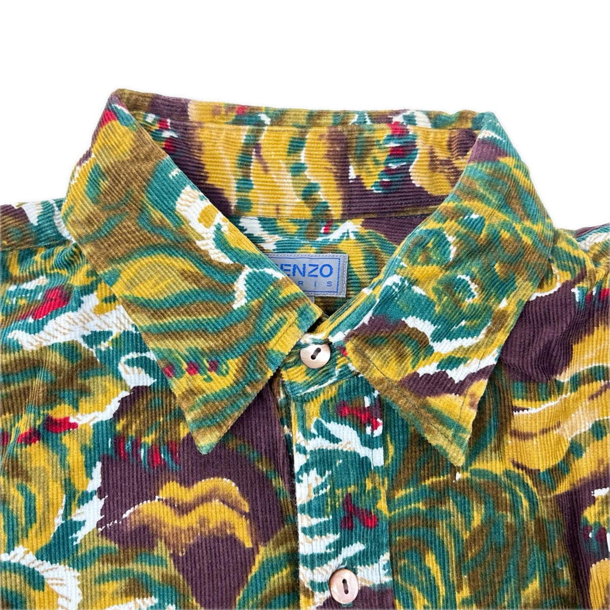 KENZO ケンゾー 虎/タイガー総柄プリントコーデュロイシャツ トップス