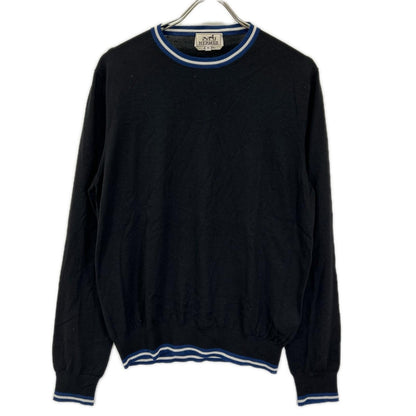 HERMES エルメス ブラック カシミヤシルクラインネックニット トップス