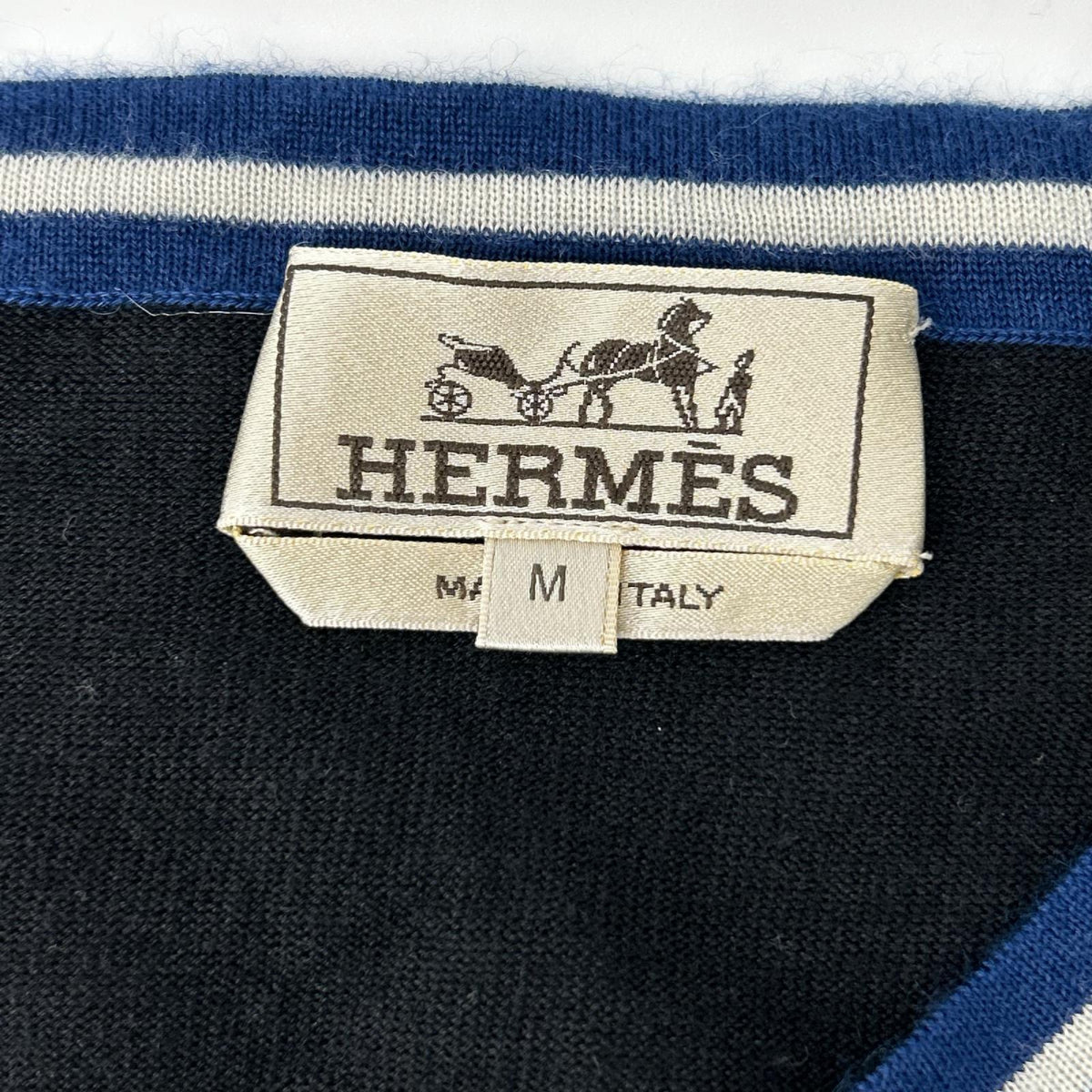 HERMES エルメス ブラック カシミヤシルクラインネックニット トップス