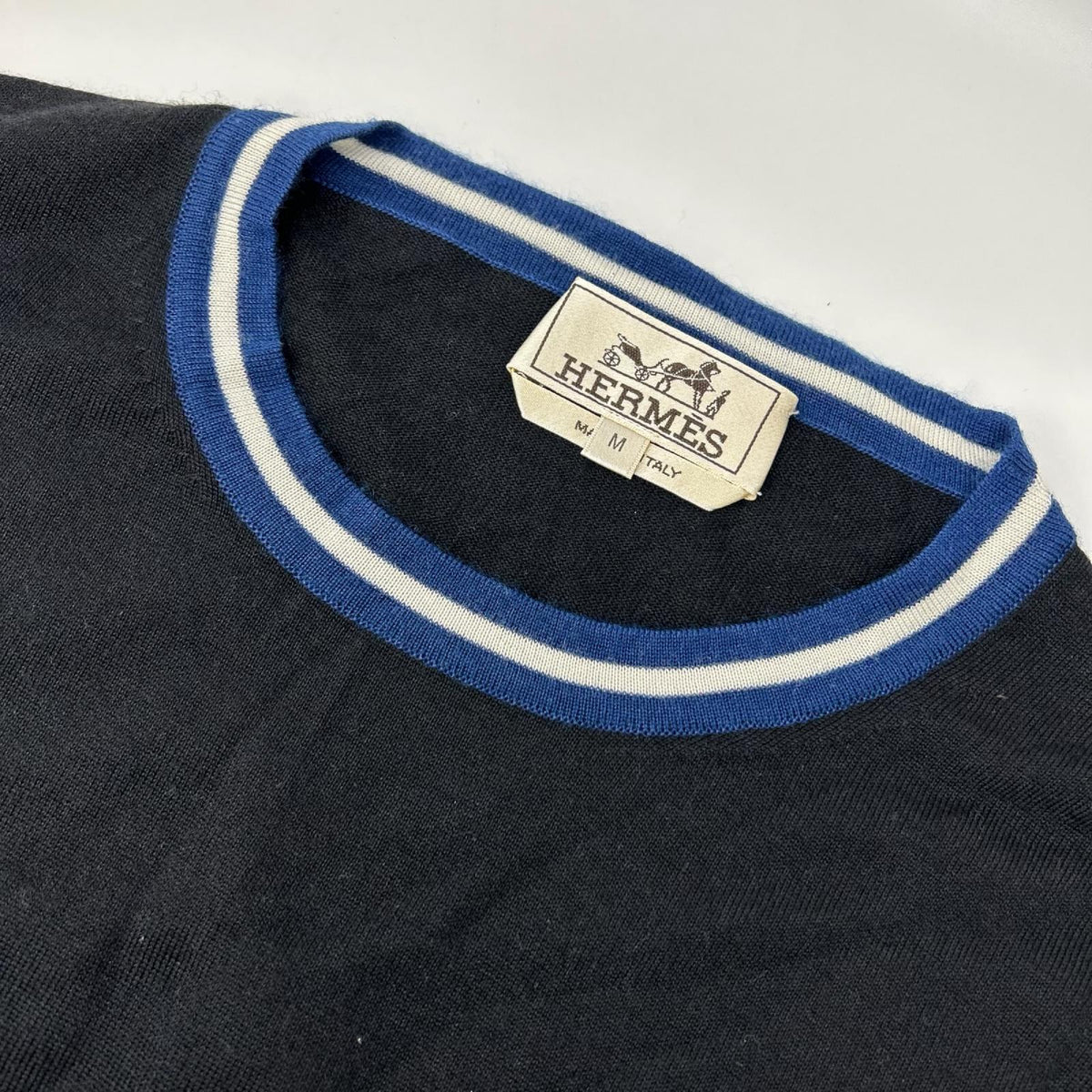 HERMES エルメス ブラック カシミヤシルクラインネックニット トップス