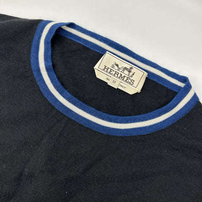 HERMES エルメス ブラック カシミヤシルクラインネックニット トップス