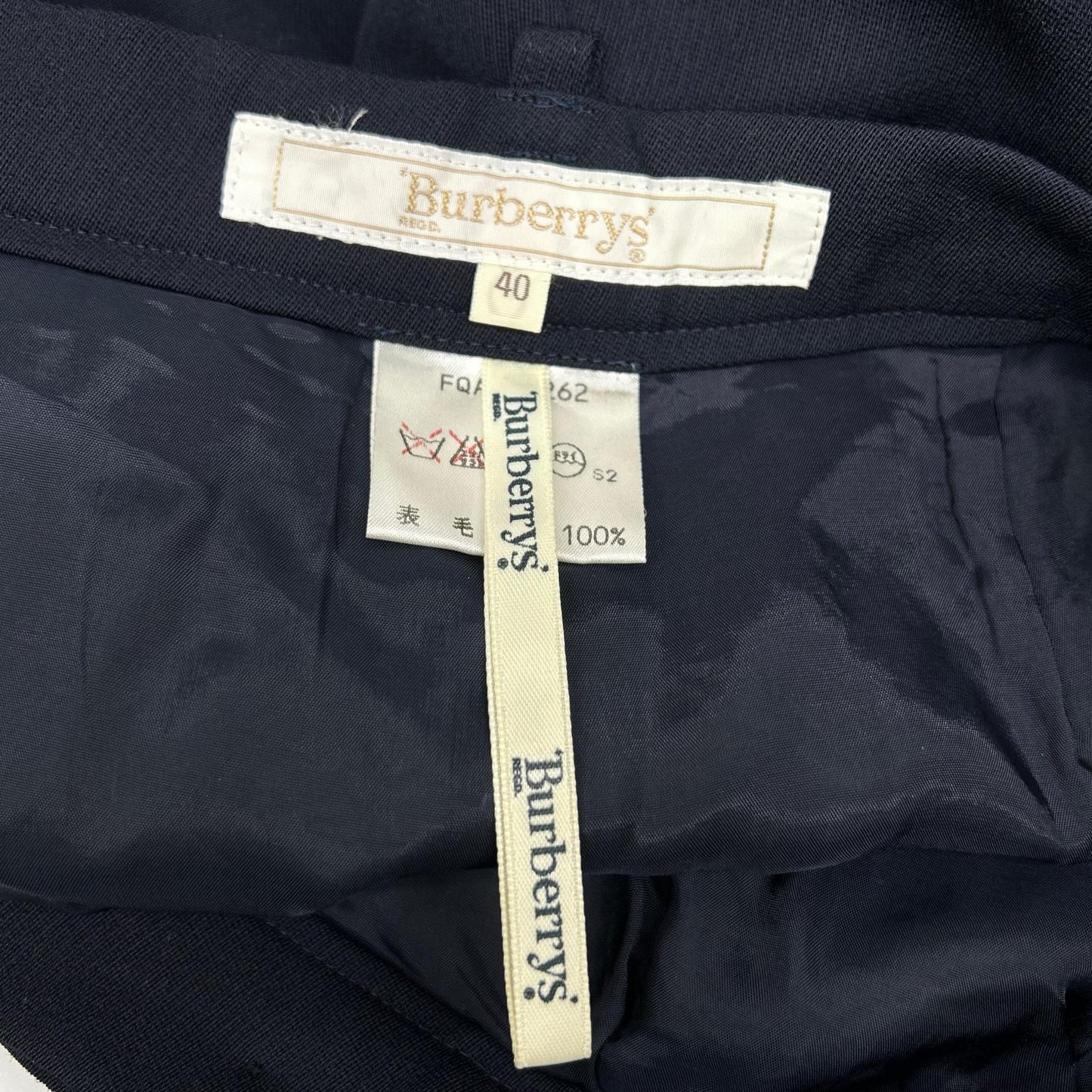 Burberry's バーバリーズ 98年製 ネイビー ウール ワイドショーツ ボトムス