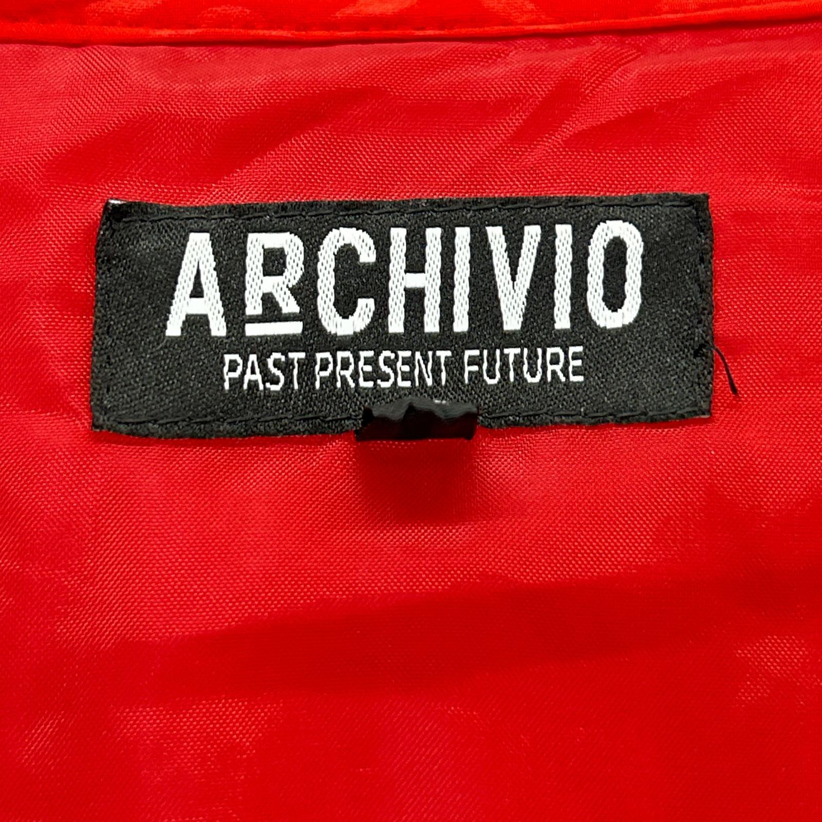 archivio アルチビオ レッド 総ロゴ 中綿 フード付き ベスト ベスト