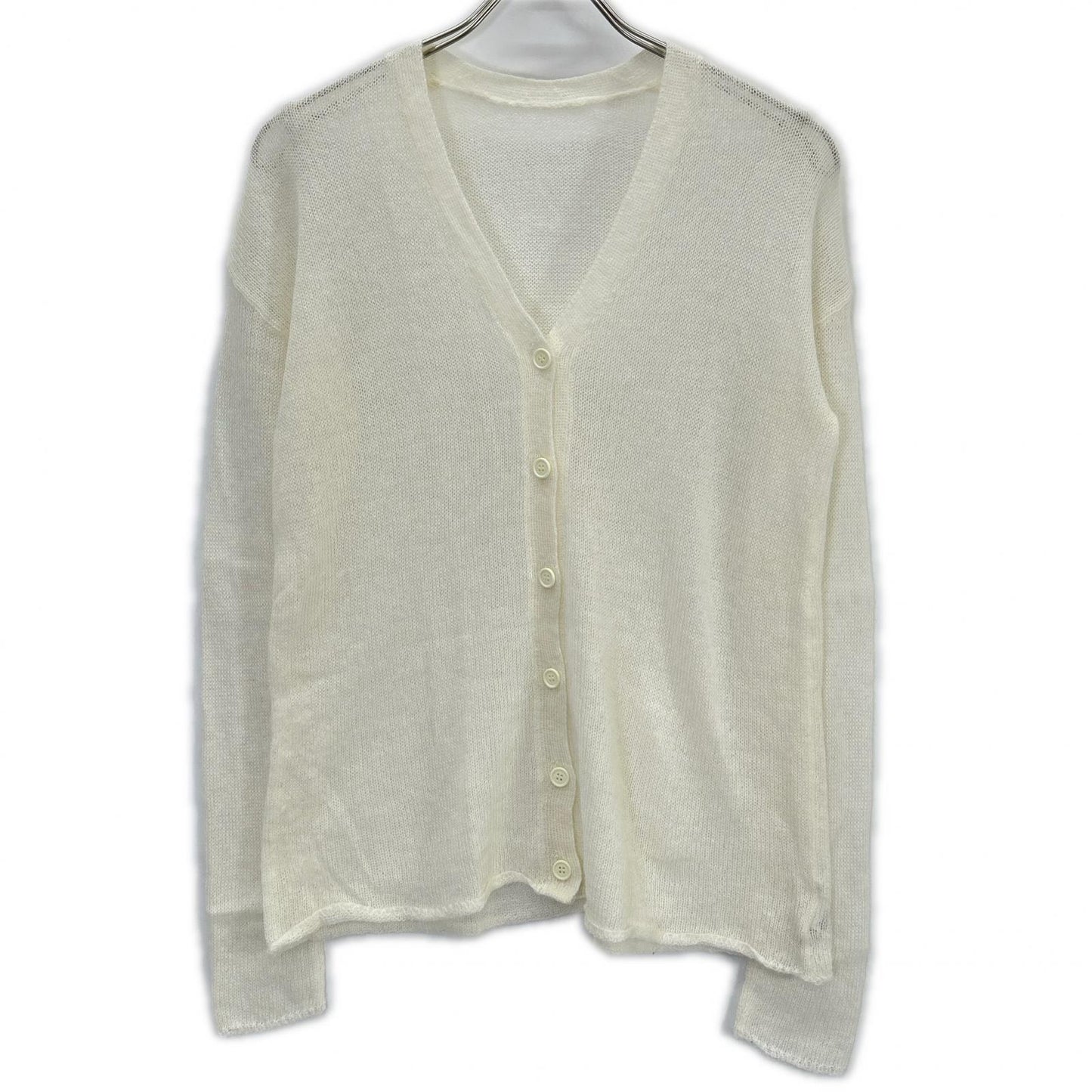 e BIOTOP yo biotop White Mohair Cardigan Top