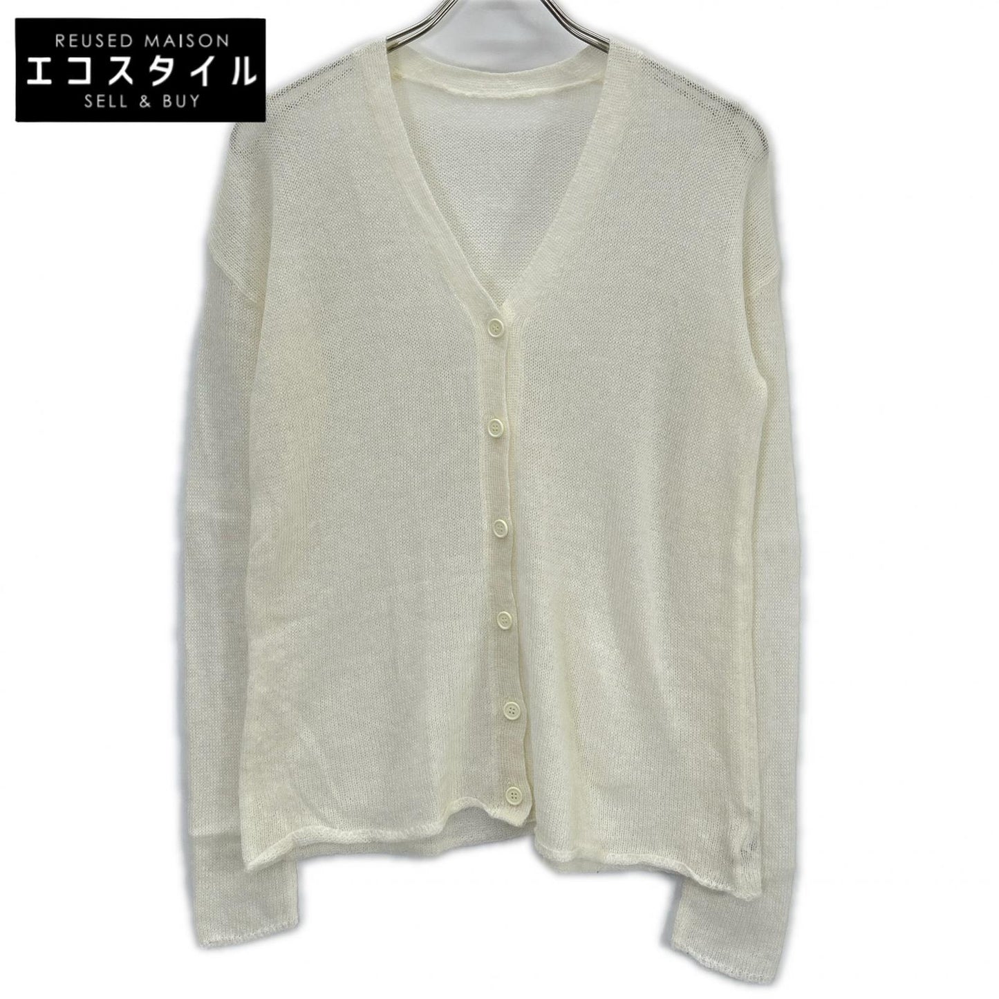 e BIOTOP yo biotop White Mohair Cardigan Top