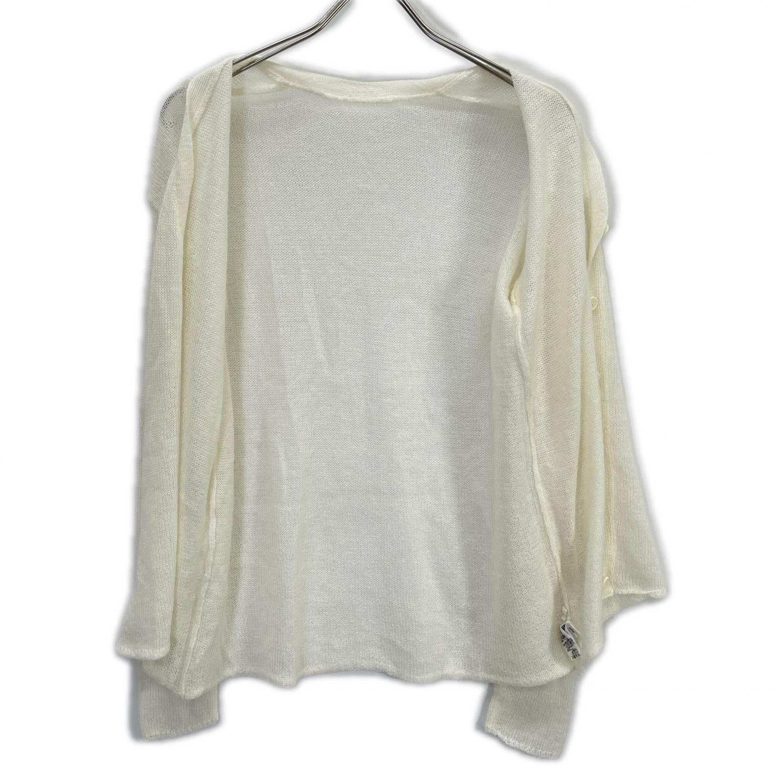 e BIOTOP yo biotop White Mohair Cardigan Top