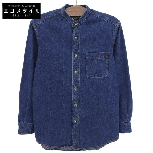 Eddie Bauer Excellent Condition Green Tag Denim Band Collar Shirt Top Men's Blue XS 00s Top XS