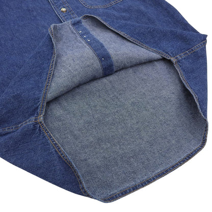 Eddie Bauer エディーバウアー 美品 緑タグ デニム バンドカラー シャツ トップス メンズ ブルー XS 00s トップス