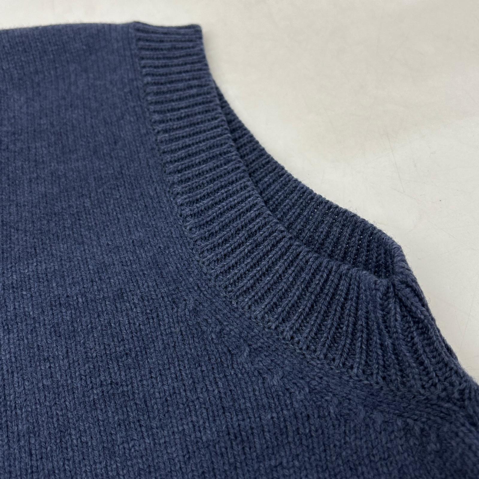 RINEN リネン 2/14 ウール天竺編み Vネック ニットベスト トップス
