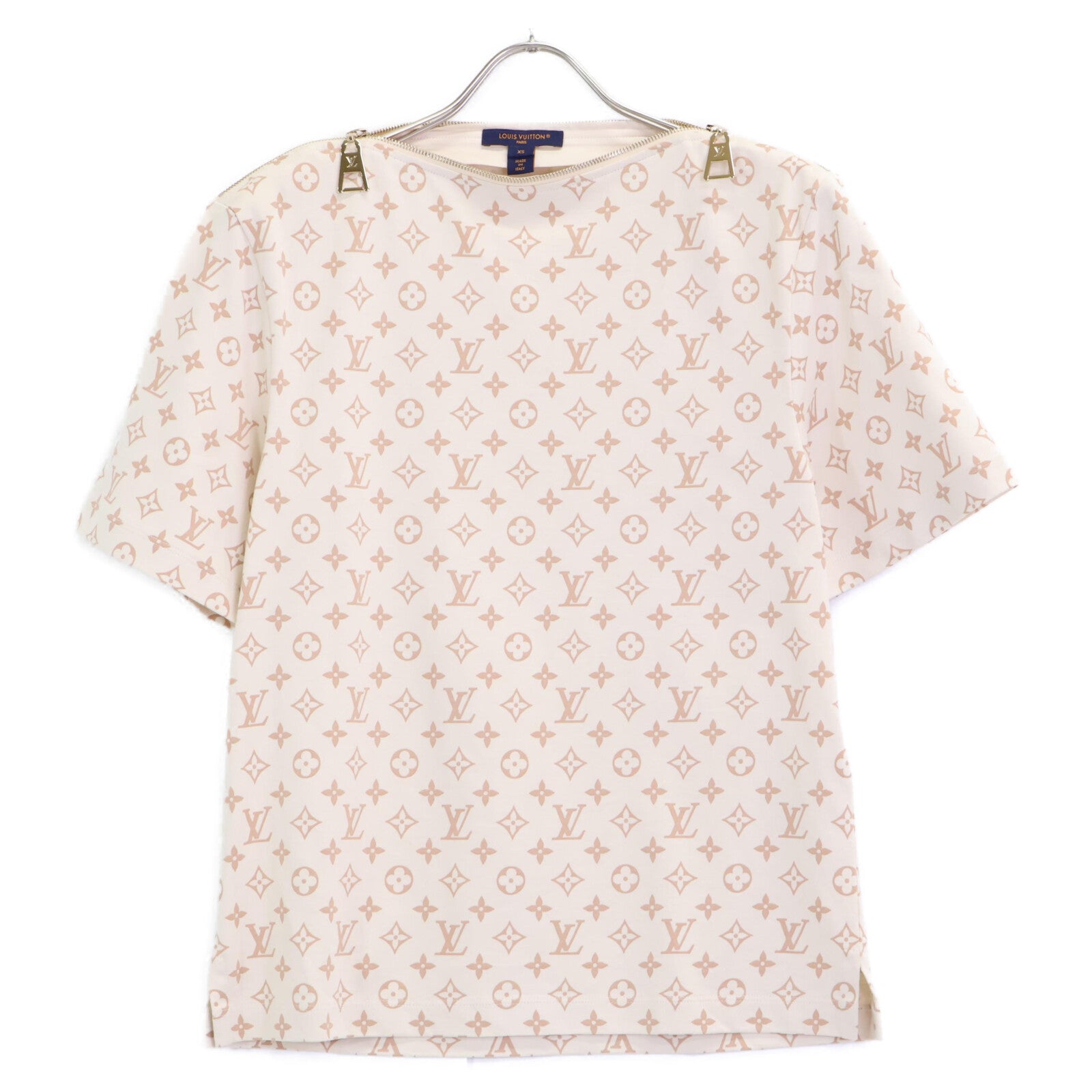 LOUIS VUITTON ルイヴィトン RW241WJ FQTS19 ベージュ モノグラムジップTシャツ トップス