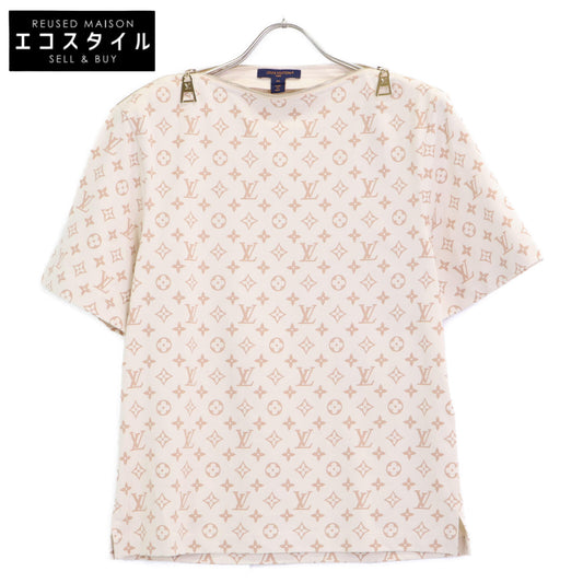 LOUIS VUITTON RW241WJ FQTS19 Beige Monogram Zip T-Shirt Tops