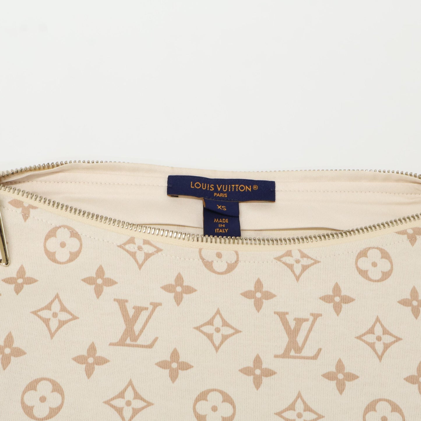 LOUIS VUITTON ルイヴィトン RW241WJ FQTS19 ベージュ モノグラムジップTシャツ トップス