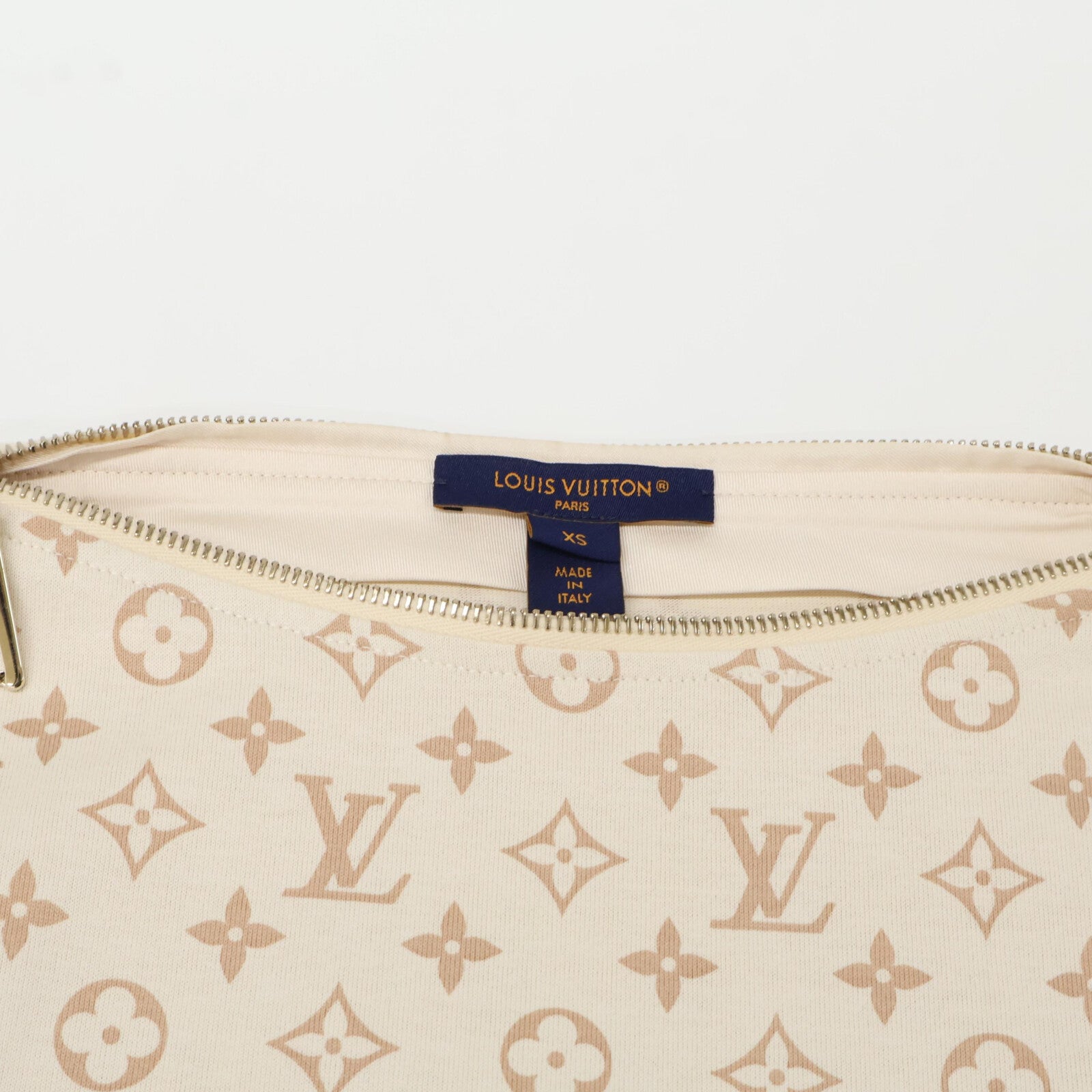 LOUIS VUITTON ルイヴィトン RW241WJ FQTS19 ベージュ モノグラムジップTシャツ トップス